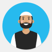 Muslim Man Classic Round Sticker (Vorderseite)