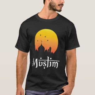 Muslim Moschee Sonnenuntergang Halbmond Islamische T-Shirt