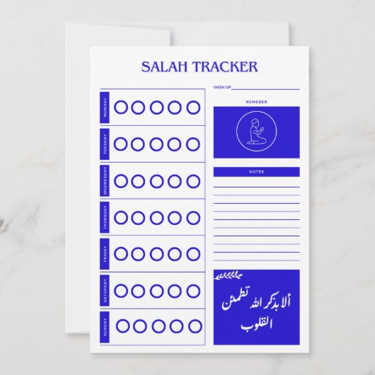 Muslim Salah Weekly Tracker Save The Date (Rückseite)
