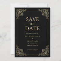 Muslim Vintage Save-The-Date-Ankündigungskarte