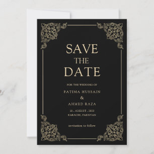 Muslim Vintage Save-The-Date-Ankündigungskarte Save The Date