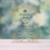 Muslim Wedding Contract Acrylic Acrylschild (Neutral)