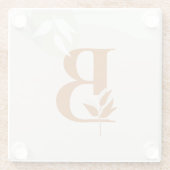 Muslim Woman Monogram Glass Coaster Boho Hijabi Glasuntersetzer (Rückseite)