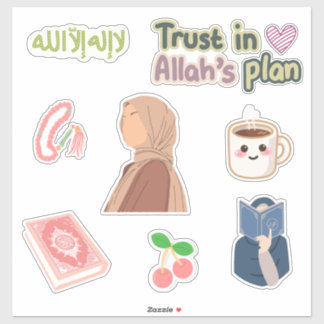 Muslimah-Glaubenssticker-Pack – Hijabi-Mädchen, Ko Aufkleber