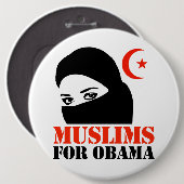 Muslime für Obama Button (Vorne & Hinten)