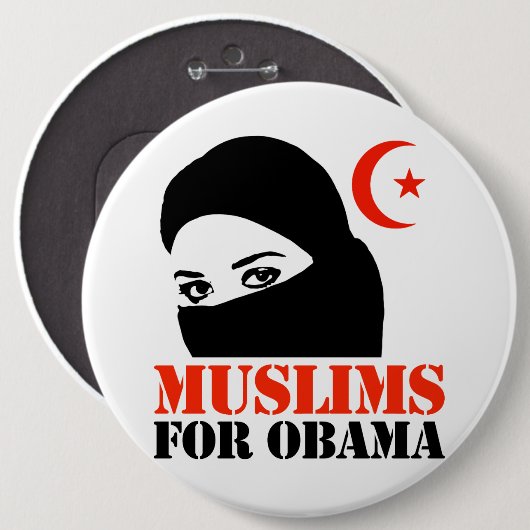 Muslime für Obama Button (Vorne & Hinten)