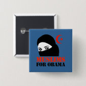 Muslime für Obama Button (Vorne & Hinten)