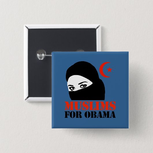 Muslime für Obama Button (Vorne & Hinten)