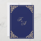 Muslime Nikah Blue Gold Islamische Hochzeit Einladung (Rückseite)