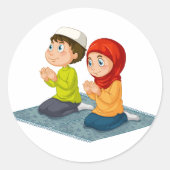 Muslime Runder Aufkleber (Vorderseite)