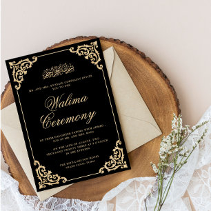 Muslime Walima Black Gold Islamische Hochzeit Einladung