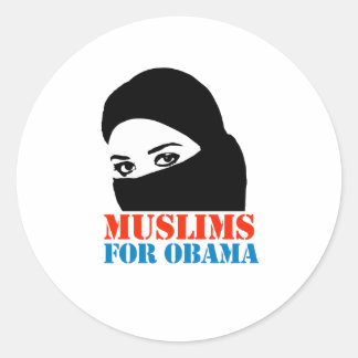 MUSLIMEN FÜR OBAMA RUNDER AUFKLEBER