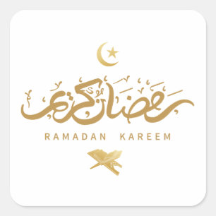 Muslimische arabische Kalligrafie Ramadan Kareem Quadratischer Aufkleber