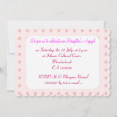 Muslimische Babymädchen Rosa aqiqah Islamische Einladung (Rückseite)