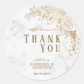 Muslimische Gastgeschenk Hochzeit aus weißem Marmo Runder Aufkleber (Vorderseite)