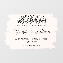 Muslimische Hochzeit Begrüßung Signatur-Decal-Glas Fensteraufkleber