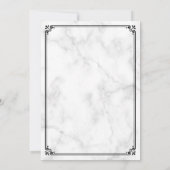 Muslimische Hochzeit in weißem Marmor und schwarze Einladung (Rückseite)