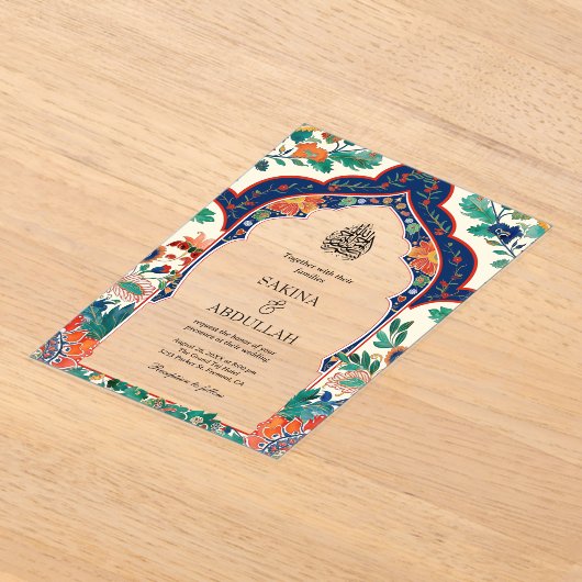 muslimische Hochzeit mit persischer Flora Acryleinladungen (Ablage )
