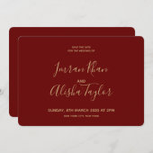 Muslimische Hochzeit Retten Sie das Datum Gold Ara Save The Date (Vorne/Hinten)