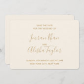 Muslimische Hochzeit Retten Sie das Datum Gold Ara Save The Date (Vorne/Hinten)