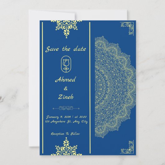 Muslimische Hochzeit rettet das Datum Save The Date (Rückseite)