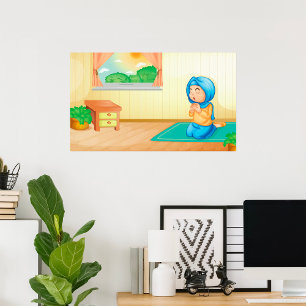 muslimische Mädchen beten Poster