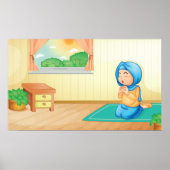 muslimische Mädchen beten Poster (Vorne)
