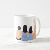 Muslimische Mama mit 2 Töchtern und 1 Sohn Persona Kaffeetasse (VorderseiteRechts)