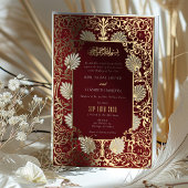 muslimische Red & Gold Foil Akzente Hochzeit Folieneinladung