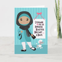 Muslimische schöne und tapfere Girl Card
