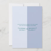 muslimisches Englisch | Hochzeit von Blauem und Gr Einladung (Rückseite)