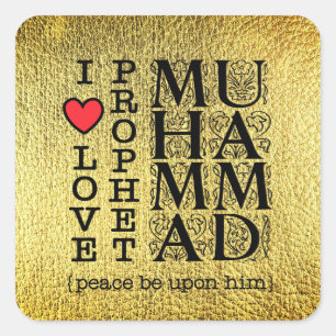 Muslimisches Islam-Geschenk – Liebe und Respekt fü Quadratischer Aufkleber