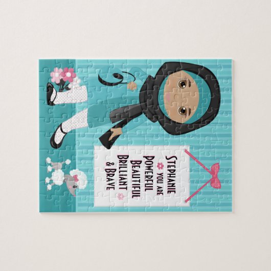 Muslimisches Schönes und tapfes Mädchen Puzzle (Horizontal)