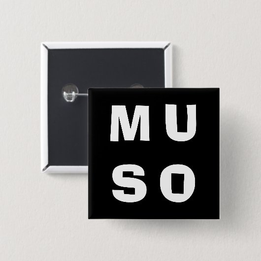 Muso Musician Zurzeit Minimalistisch Schwarz-weiß Button (Vorne & Hinten)