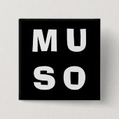 Muso Musician Zurzeit Minimalistisch Schwarz-weiß Button (Vorderseite)