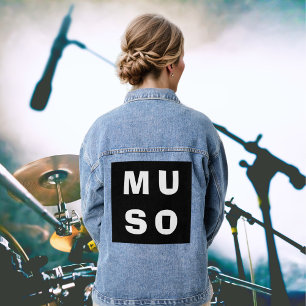 Muso Schwarz Weiß Musiker Musikliebhaber Statement Jeansjacke