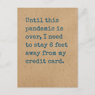 Muss 10 Meter von meiner Kreditkarte Bleibe werden Postkarte