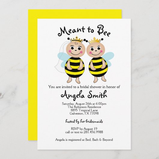 Muss Bridal Dusche Einladung (Vorne/Hinten)