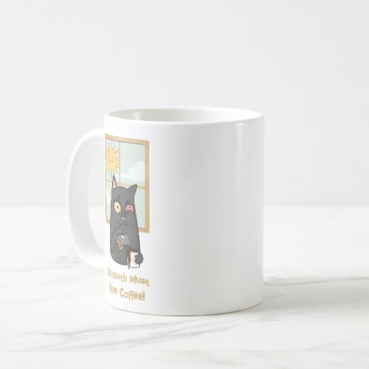 Muss Kaffee entwirren Katzenkatze auf Java Kaffeetasse (Vorderseite Links)