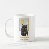 Muss Kaffee entwirren Katzenkatze auf Java Kaffeetasse (Links)