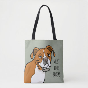 "Muss Liebe-Boxer-" Cartoon-Boxer-Hund Tasche