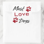 Muss Liebe Hunde Quadratischer Aufkleber (Tasche)