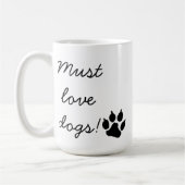 Muss-Liebe-Hundeschwarze Tatzen-Druck-Tasse Kaffeetasse (Links)