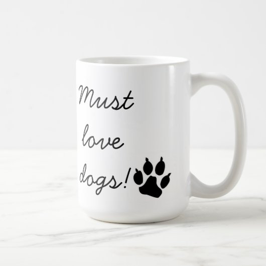 Muss-Liebe-Hundeschwarze Tatzen-Druck-Tasse Kaffeetasse (Rechts)