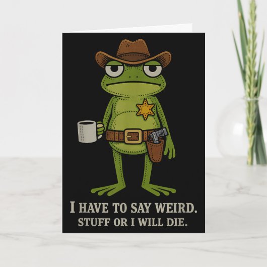 Muss seltsame Sachen sagen oder lustiger Frosch-Co Karte (Vorderseite)