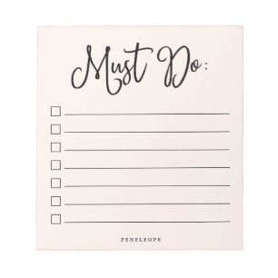 Muss tun   Trendy Blush Pink To Do List Notizblock