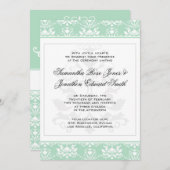 Muss und weiße Damast Einladung zur Hochzeit (Vorne/Hinten)