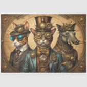 Musselin Animal trio Steampunk Hat Tissue paper Seidenpapier (Vorderseite)