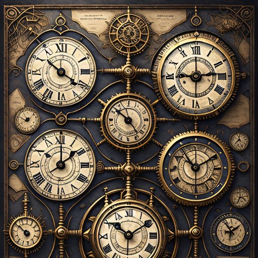 Musselin Clocks Steampunk watches Tissue Paper Seidenpapier