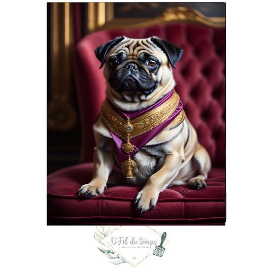 Musselin Dog Royal Pug no.6 Hat Tissue Paper Seidenpapier